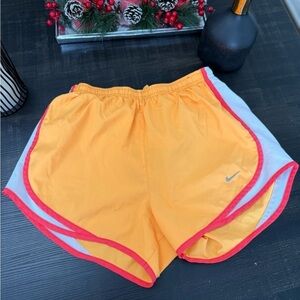 Nike Women's Orange and White Athletic Shorts Size S